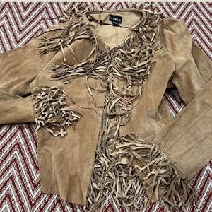 Vintage suede fringe jacket